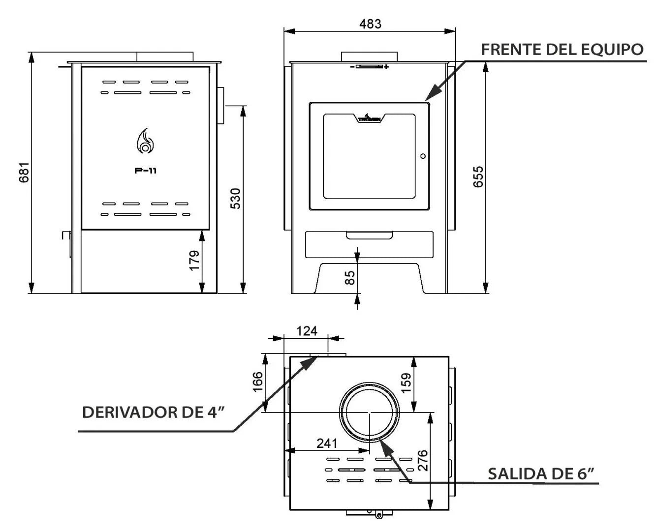 Calefactor a leña Tromen P11000