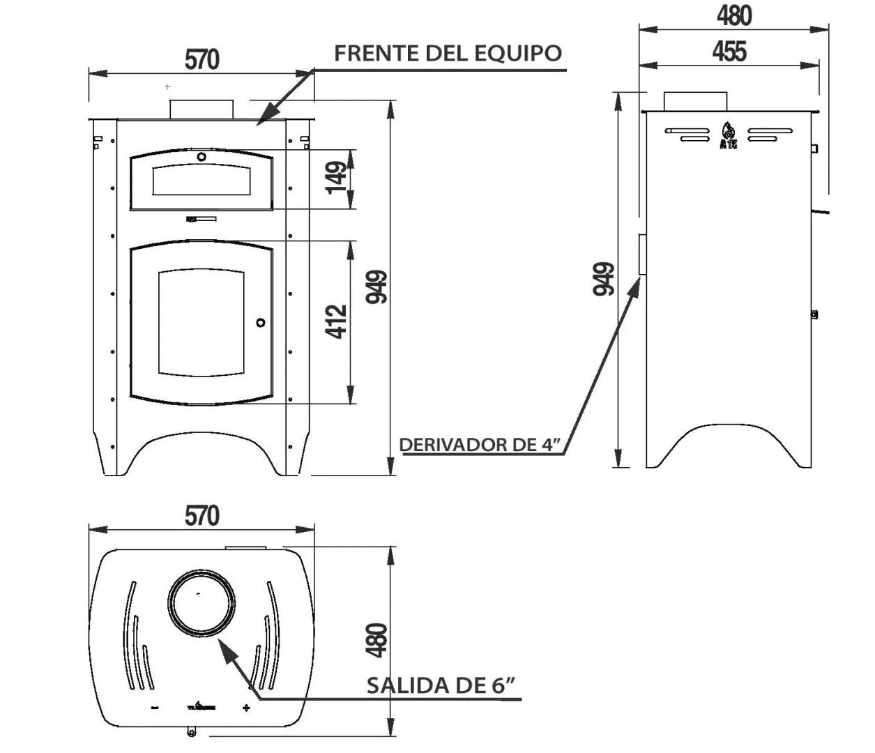 Calefactor a leña Tromen A15/Horno Integrado