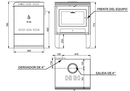 Calefactor a leña Tromen P14