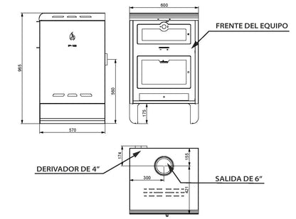 Calefactor a leña Tromen Pehuen P18/Horno Integrado